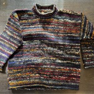 Multicolor Striped Wool Sweater - unisex size